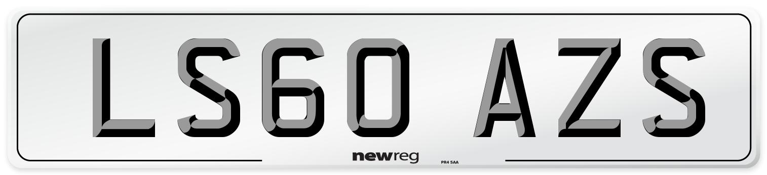 LS60 AZS Number Plate from New Reg